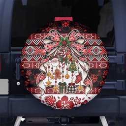 New Zealand Kowhaiwhai Taniko Christmas Bow Spare Tire Cover Meri Kirihimete