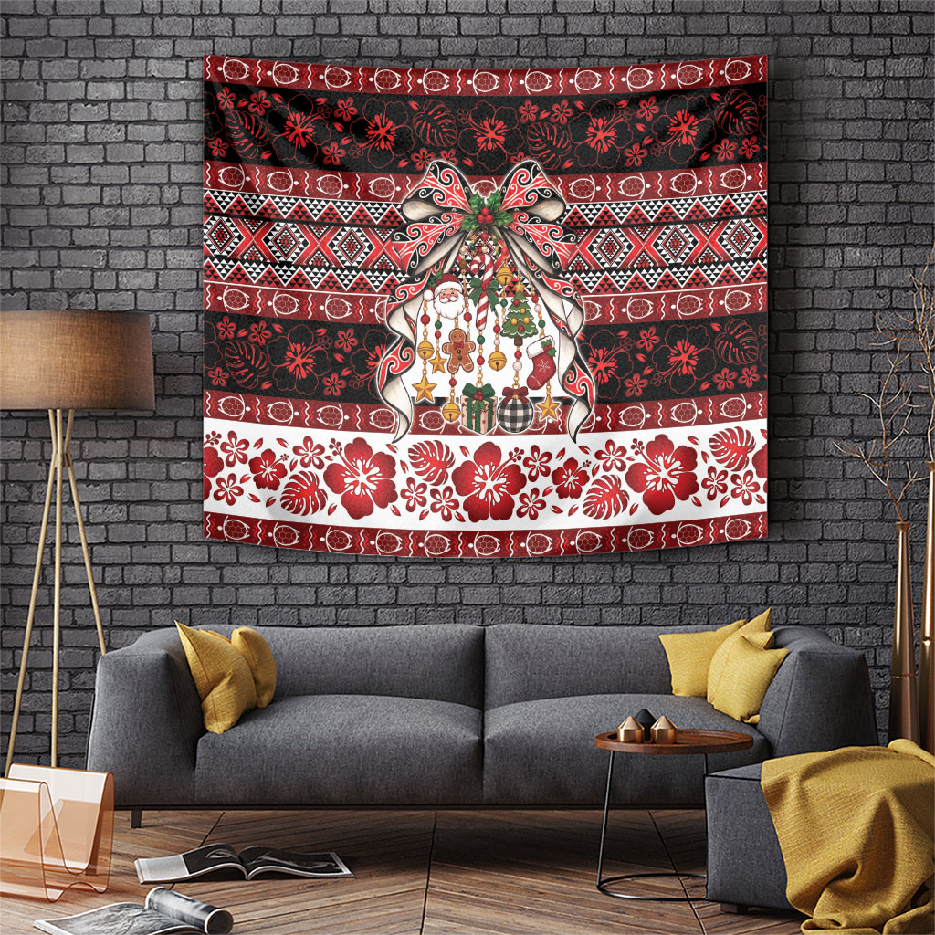 New Zealand Kowhaiwhai Taniko Christmas Bow Tapestry Meri Kirihimete