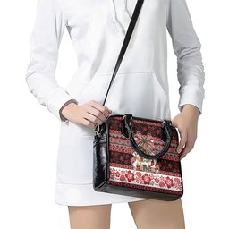 New Zealand Kowhaiwhai Taniko Christmas Bow Shoulder Handbag Meri Kirihimete