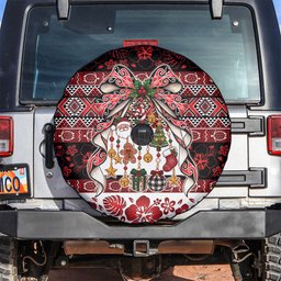 New Zealand Kowhaiwhai Taniko Christmas Bow Spare Tire Cover Meri Kirihimete