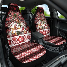 New Zealand Kowhaiwhai Taniko Christmas Bow Car Seat Cover Meri Kirihimete