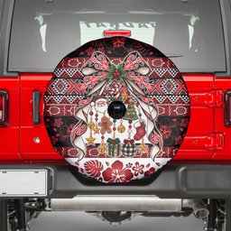 New Zealand Kowhaiwhai Taniko Christmas Bow Spare Tire Cover Meri Kirihimete