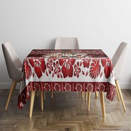New Zealand Kowhaiwhai Taniko Christmas Bow Tablecloth Meri Kirihimete