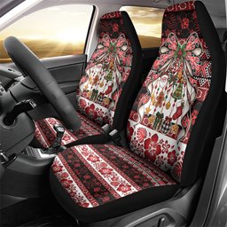 New Zealand Kowhaiwhai Taniko Christmas Bow Car Seat Cover Meri Kirihimete