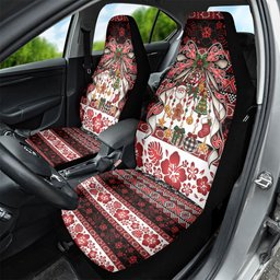 New Zealand Kowhaiwhai Taniko Christmas Bow Car Seat Cover Meri Kirihimete