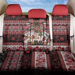 New Zealand Kowhaiwhai Taniko Christmas Bow Back Car Seat Cover Meri Kirihimete