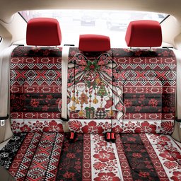 New Zealand Kowhaiwhai Taniko Christmas Bow Back Car Seat Cover Meri Kirihimete
