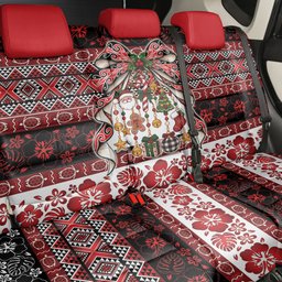 New Zealand Kowhaiwhai Taniko Christmas Bow Back Car Seat Cover Meri Kirihimete