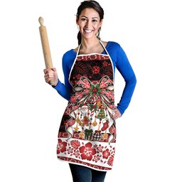 New Zealand Kowhaiwhai Taniko Christmas Bow Apron Meri Kirihimete