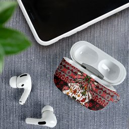 New Zealand Kowhaiwhai Taniko Christmas Bow AirPods Case Meri Kirihimete