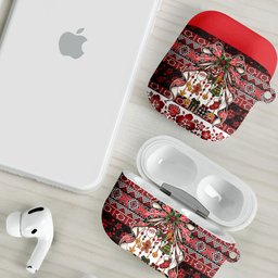 New Zealand Kowhaiwhai Taniko Christmas Bow AirPods Case Meri Kirihimete