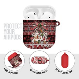 New Zealand Kowhaiwhai Taniko Christmas Bow AirPods Case Meri Kirihimete