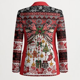 New Zealand Kowhaiwhai Taniko Christmas Bow Blazer Meri Kirihimete
