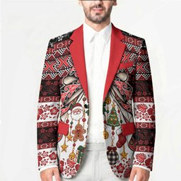 New Zealand Kowhaiwhai Taniko Christmas Bow Blazer Meri Kirihimete
