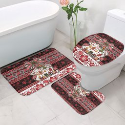 New Zealand Kowhaiwhai Taniko Christmas Bow Bathroom Set Meri Kirihimete
