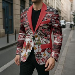 New Zealand Kowhaiwhai Taniko Christmas Bow Blazer Meri Kirihimete