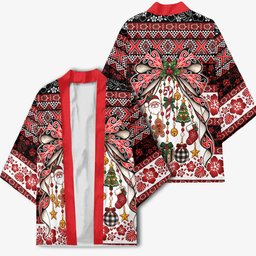 New Zealand Kowhaiwhai Taniko Christmas Bow Kimono Meri Kirihimete