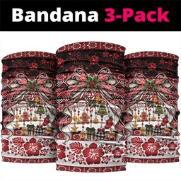 New Zealand Kowhaiwhai Taniko Christmas Bow Neck Gaiter Meri Kirihimete