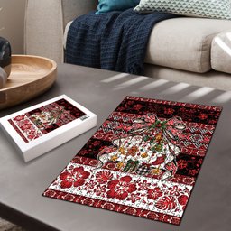 New Zealand Kowhaiwhai Taniko Christmas Bow Puzzle Meri Kirihimete
