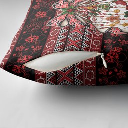 New Zealand Kowhaiwhai Taniko Christmas Bow Pillow Cover Meri Kirihimete