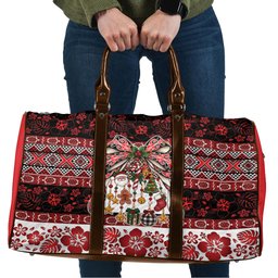 New Zealand Kowhaiwhai Taniko Christmas Bow Travel Bag Meri Kirihimete