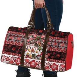 New Zealand Kowhaiwhai Taniko Christmas Bow Travel Bag Meri Kirihimete