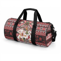 New Zealand Kowhaiwhai Taniko Christmas Bow Duffle Bag Meri Kirihimete