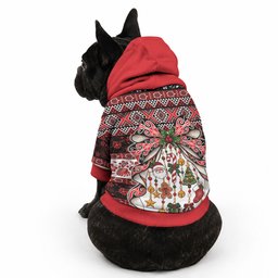 New Zealand Kowhaiwhai Taniko Christmas Bow Pet Hoodie Meri Kirihimete