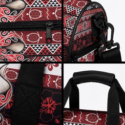 New Zealand Kowhaiwhai Taniko Christmas Bow Duffle Bag Meri Kirihimete