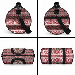 New Zealand Kowhaiwhai Taniko Christmas Bow Duffle Bag Meri Kirihimete