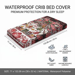 New Zealand Kowhaiwhai Taniko Christmas Bow Baby Bed Cover Meri Kirihimete