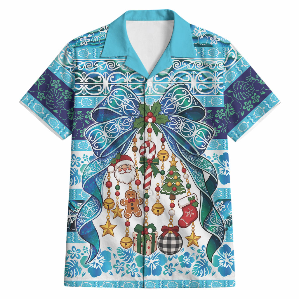 New Zealand Kowhai Ngutukaka Christmas Bow Hawaiian Shirt Meri Kirihimete