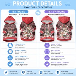 New Zealand Kowhaiwhai Taniko Christmas Bow Pet Hoodie Meri Kirihimete