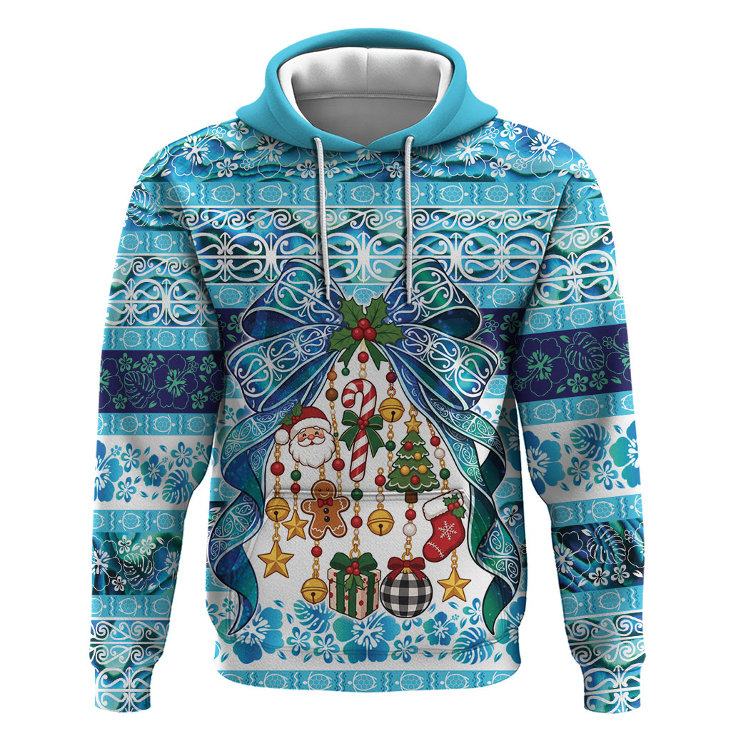 New Zealand Kowhai Ngutukaka Christmas Bow Hoodie Meri Kirihimete