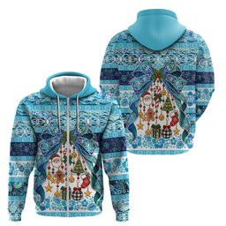 New Zealand Kowhai Ngutukaka Christmas Bow Zip Hoodie Meri Kirihimete