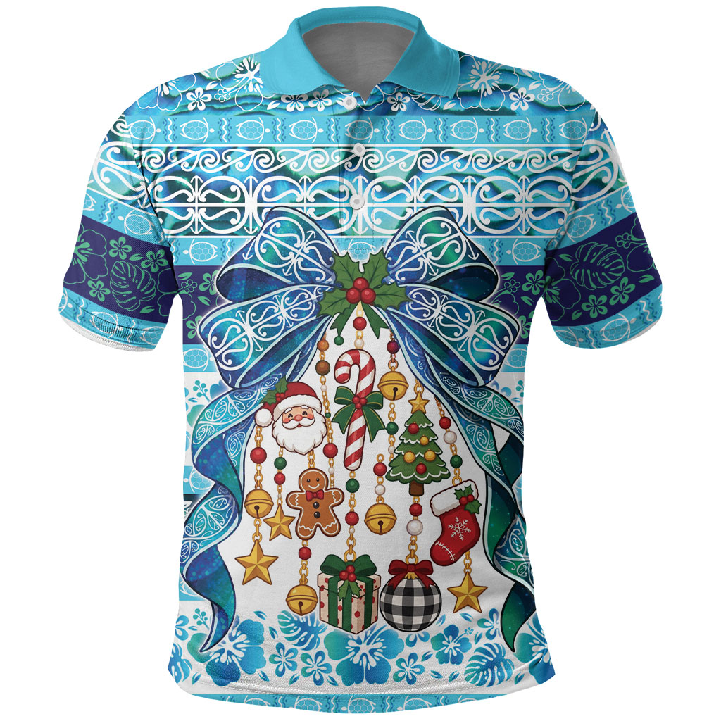 New Zealand Kowhai Ngutukaka Christmas Bow Polo Shirt Meri Kirihimete