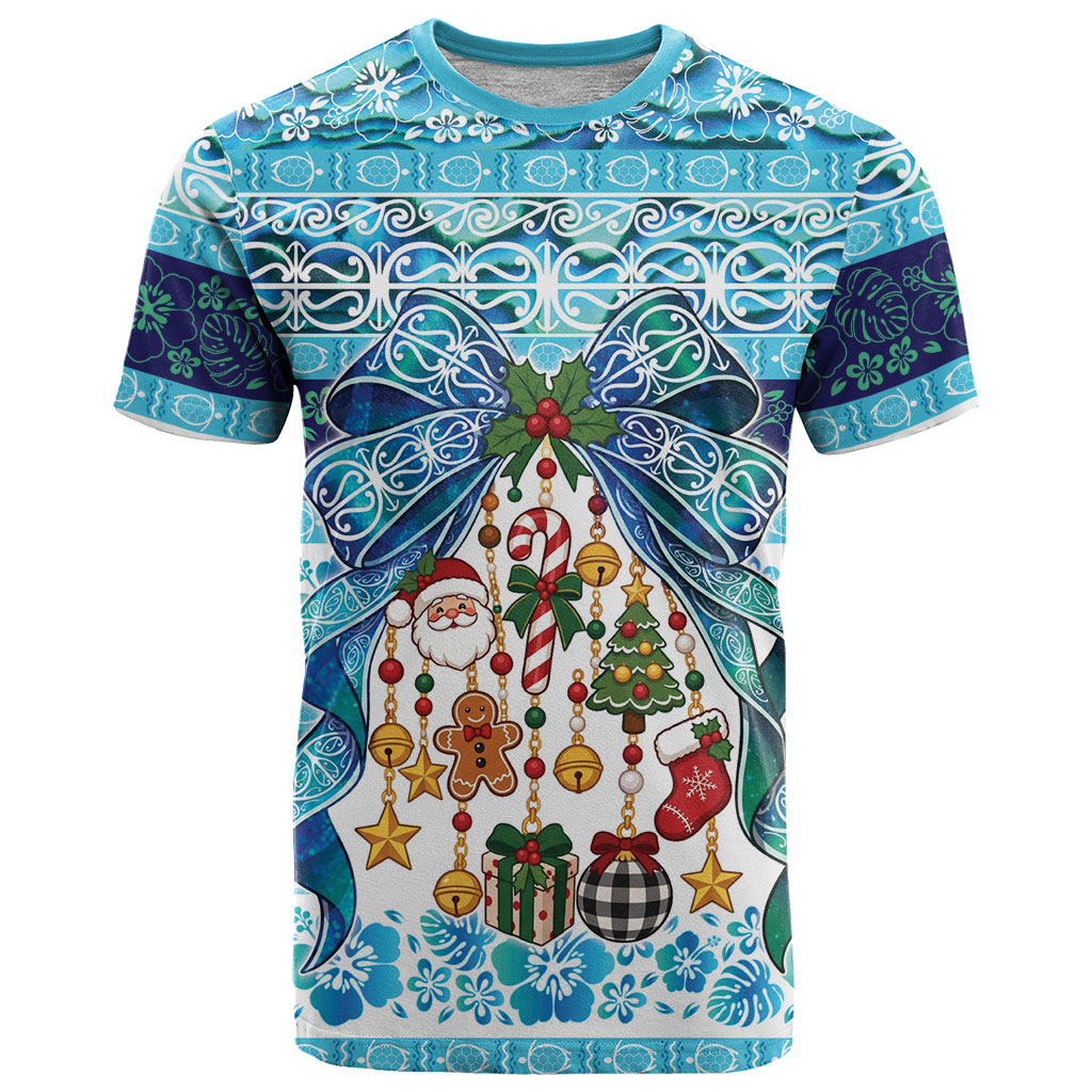 New Zealand Kowhai Ngutukaka Christmas Bow T Shirt Meri Kirihimete