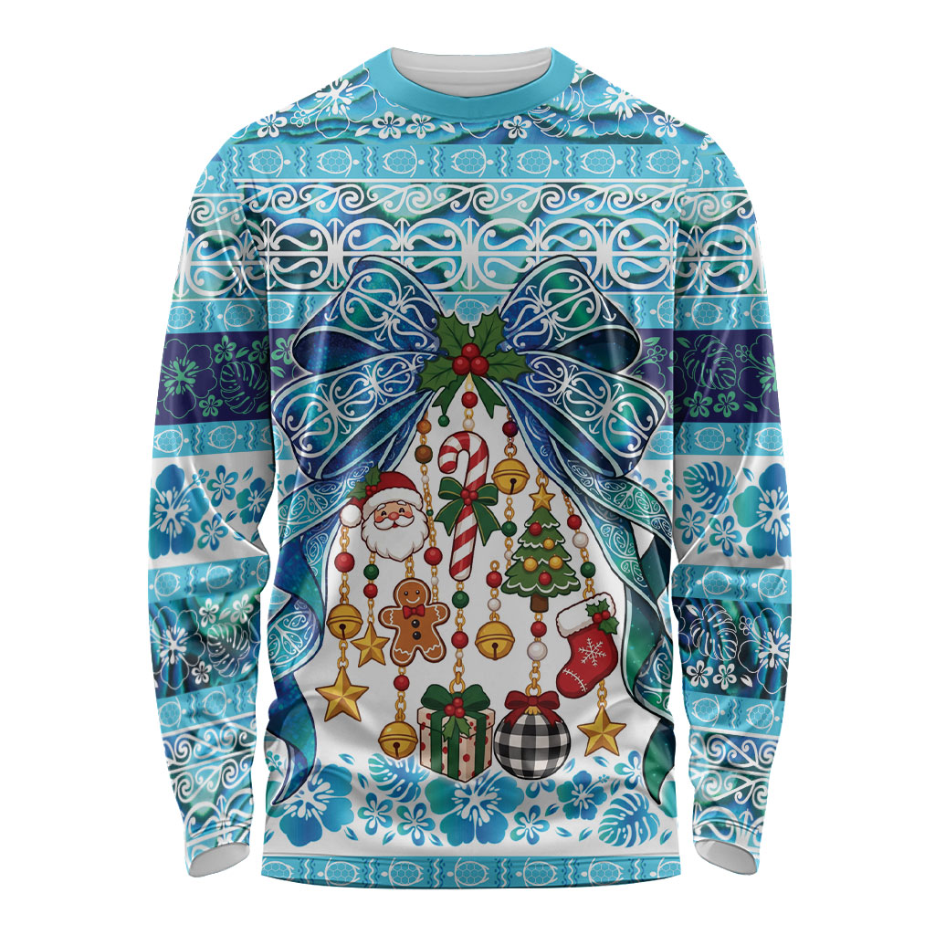 New Zealand Kowhai Ngutukaka Christmas Bow Long Sleeve Shirt Meri Kirihimete