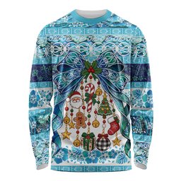 New Zealand Kowhai Ngutukaka Christmas Bow Long Sleeve Shirt Meri Kirihimete