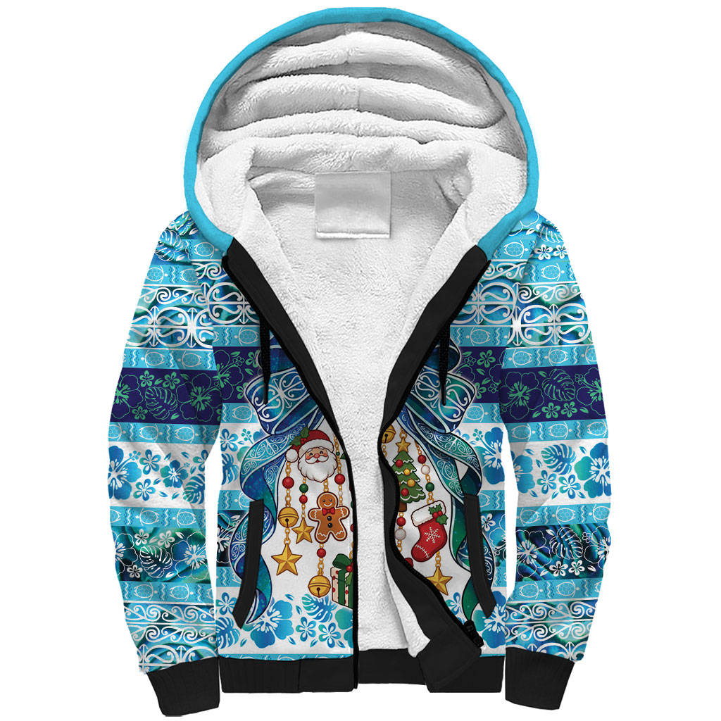 New Zealand Kowhai Ngutukaka Christmas Bow Sherpa Hoodie Meri Kirihimete