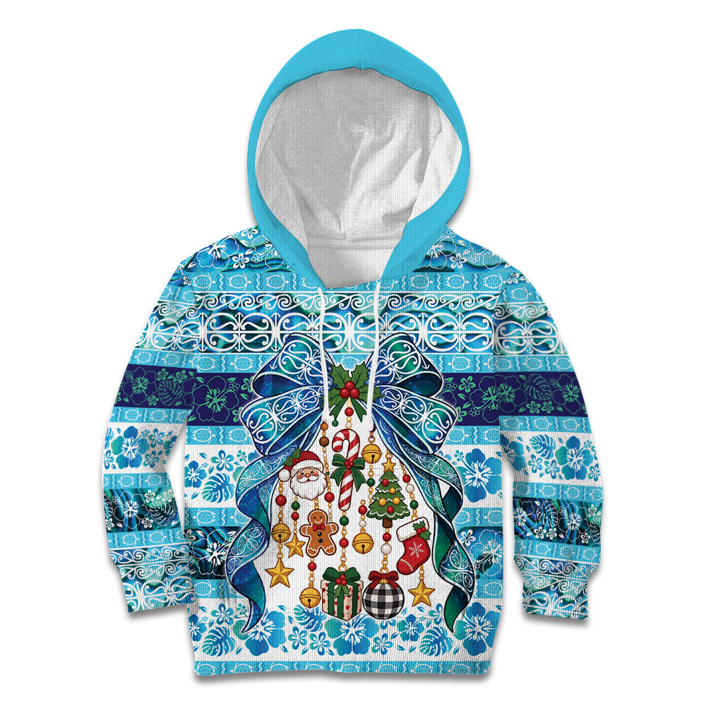New Zealand Kowhai Ngutukaka Christmas Bow Kid Hoodie Meri Kirihimete