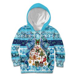 New Zealand Kowhai Ngutukaka Christmas Bow Kid Hoodie Meri Kirihimete