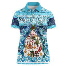 New Zealand Kowhai Ngutukaka Christmas Bow Women Polo Shirt Meri Kirihimete