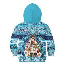 New Zealand Kowhai Ngutukaka Christmas Bow Kid Hoodie Meri Kirihimete