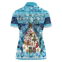 New Zealand Kowhai Ngutukaka Christmas Bow Women Polo Shirt Meri Kirihimete