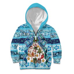 New Zealand Kowhai Ngutukaka Christmas Bow Kid Hoodie Meri Kirihimete