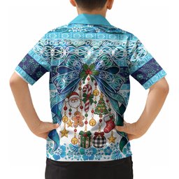 New Zealand Kowhai Ngutukaka Christmas Bow Kid Hawaiian Shirt Meri Kirihimete
