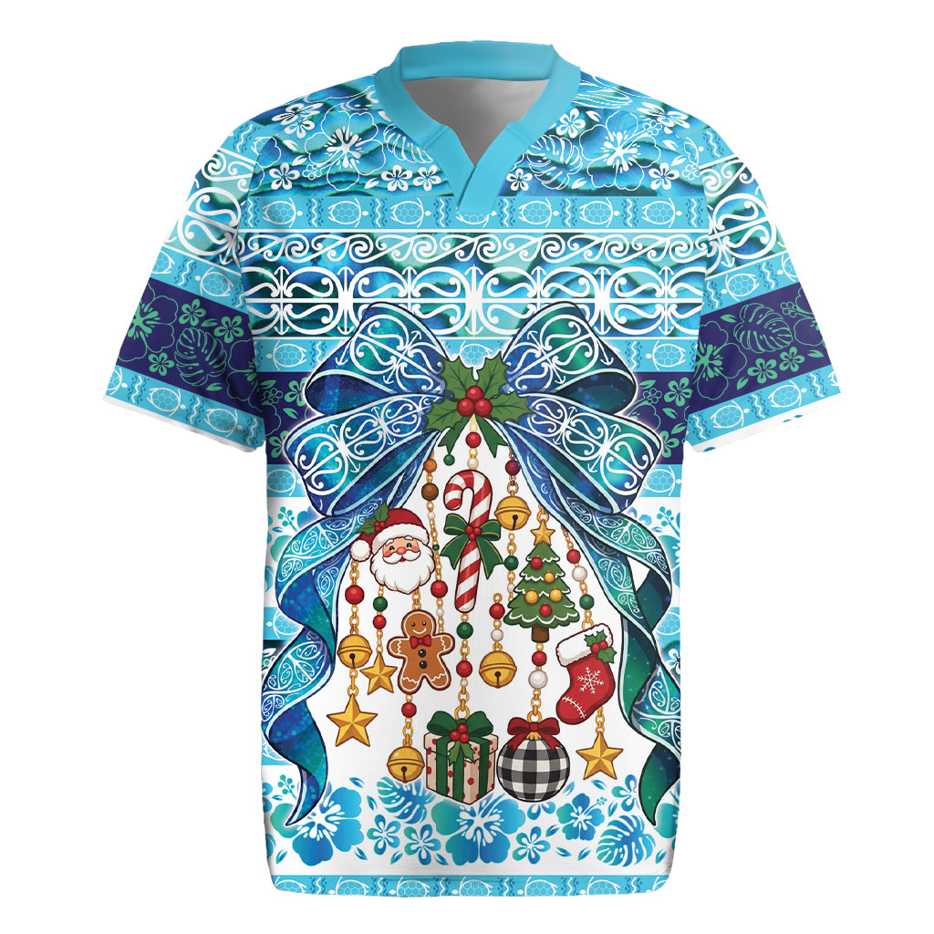 New Zealand Kowhai Ngutukaka Christmas Bow Rugby Jersey Meri Kirihimete