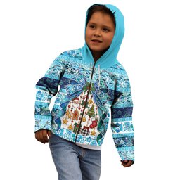 New Zealand Kowhai Ngutukaka Christmas Bow Kid Hoodie Meri Kirihimete