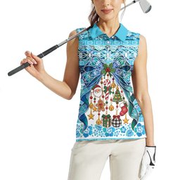 New Zealand Kowhai Ngutukaka Christmas Bow Women Sleeveless Polo Shirt Meri Kirihimete